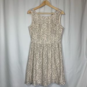 Cream and black floral lace wedding / date dress 7